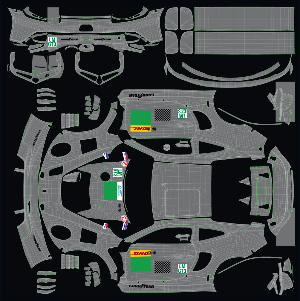 Le Mans Ultimate livery-template in de RaceCore Livery Studio